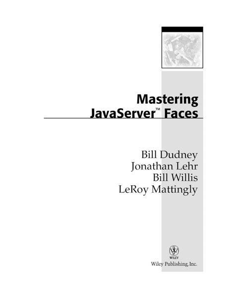 Mastering Javaserver Faces 218106 PDF Doc